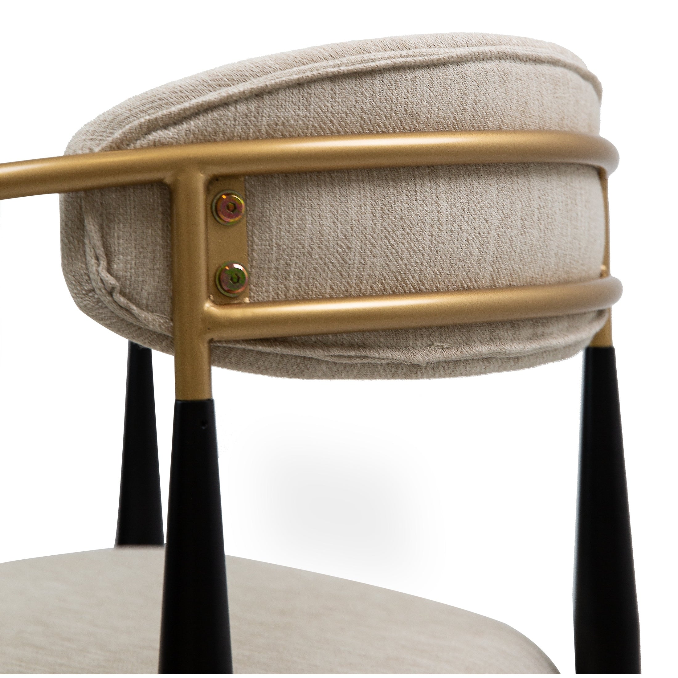 Pilla Dining Chair - Gold Arms - Beige