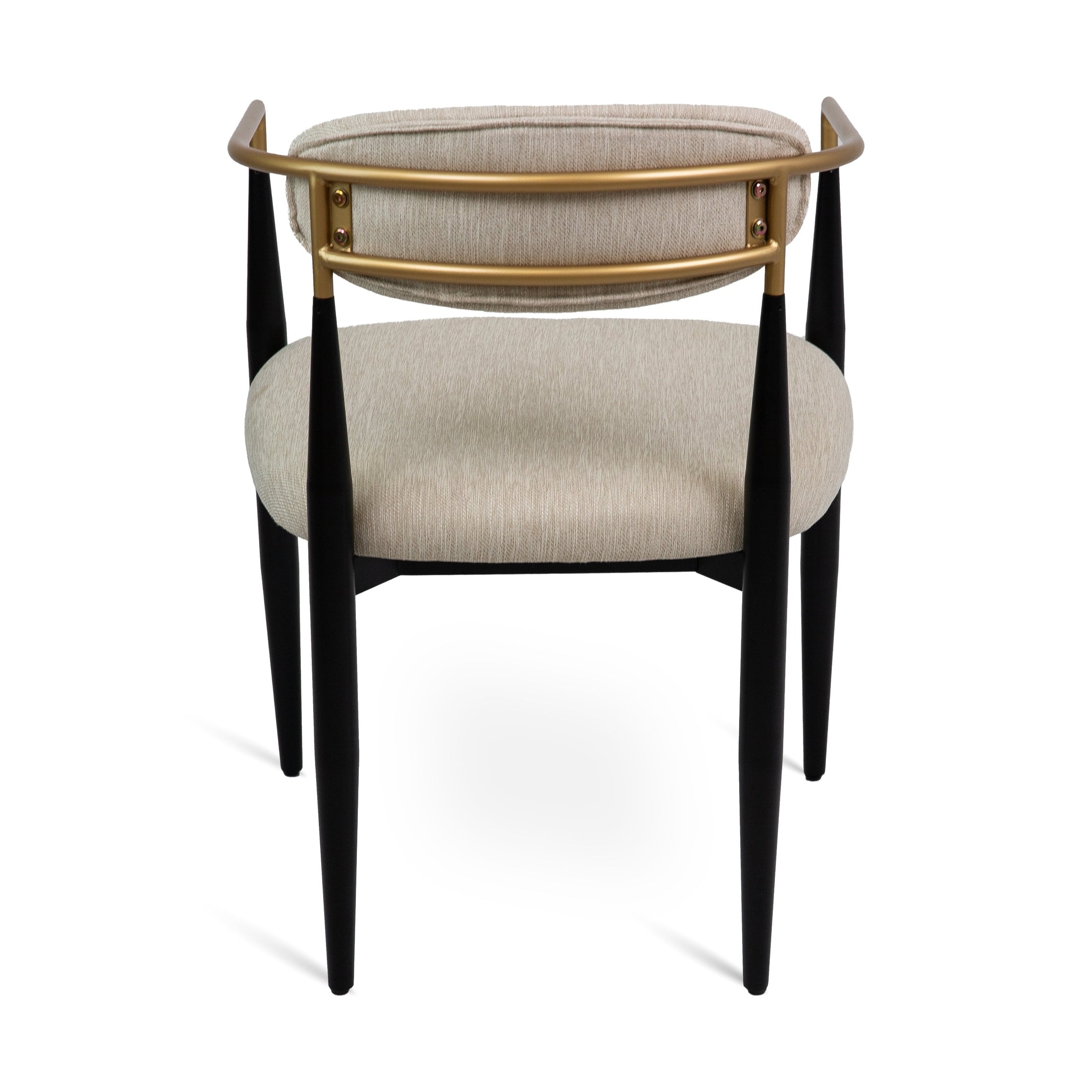 Pilla Dining Chair - Gold Arms - Beige