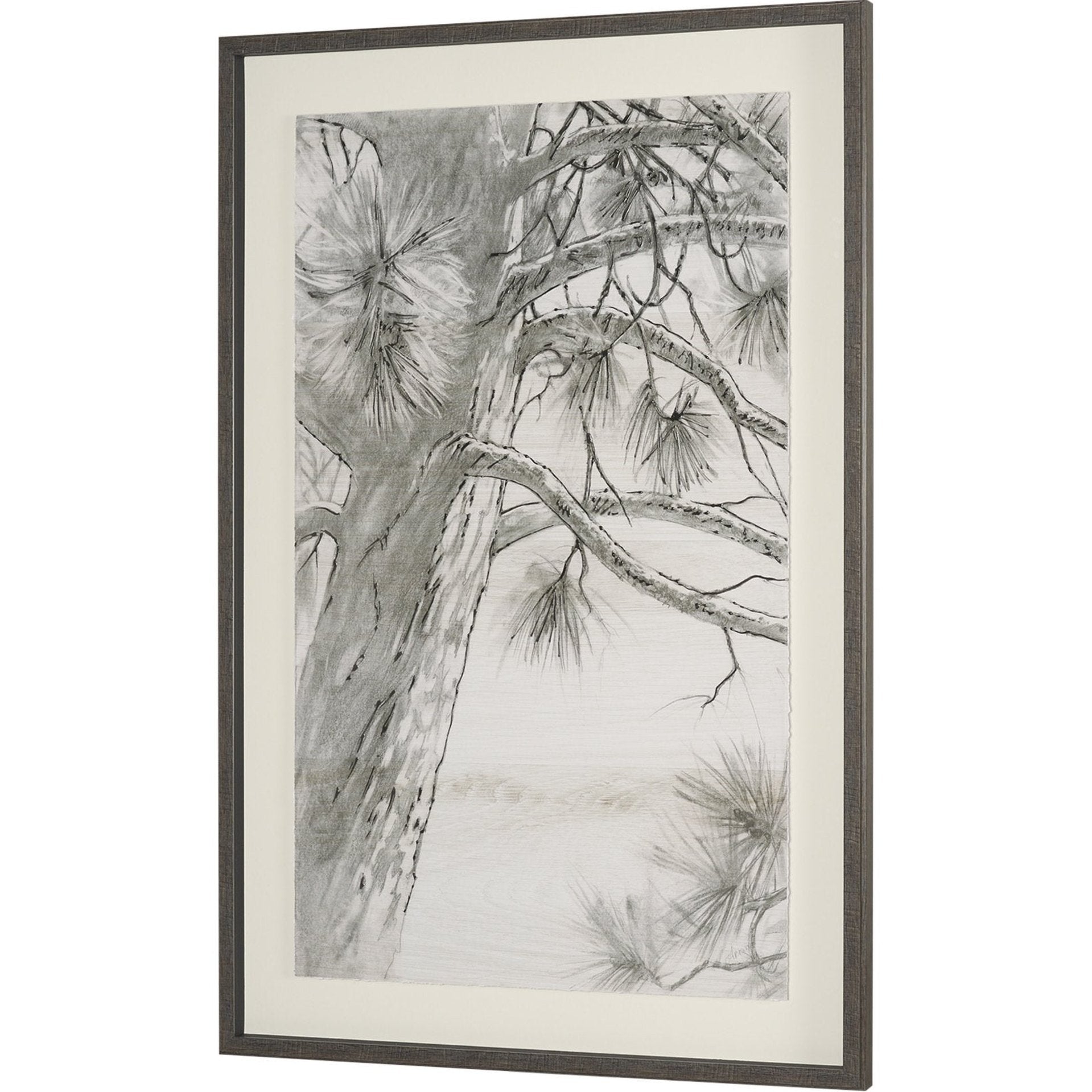 Ponderosa Whisper Hand Embelished Framed Artwork Matted under Glass