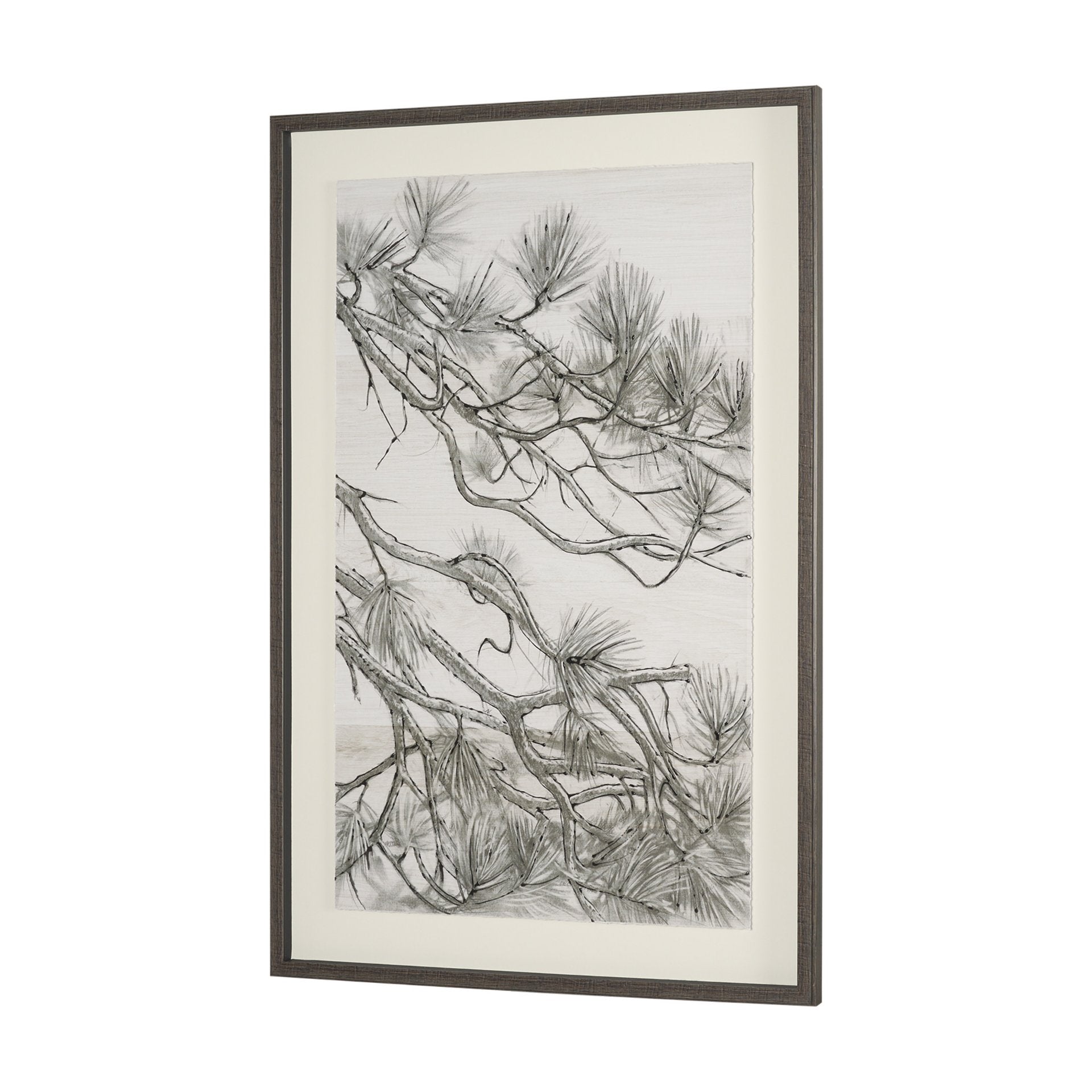 Ponderosa Whisper Hand Embelished Framed Artwork Matted under Glass