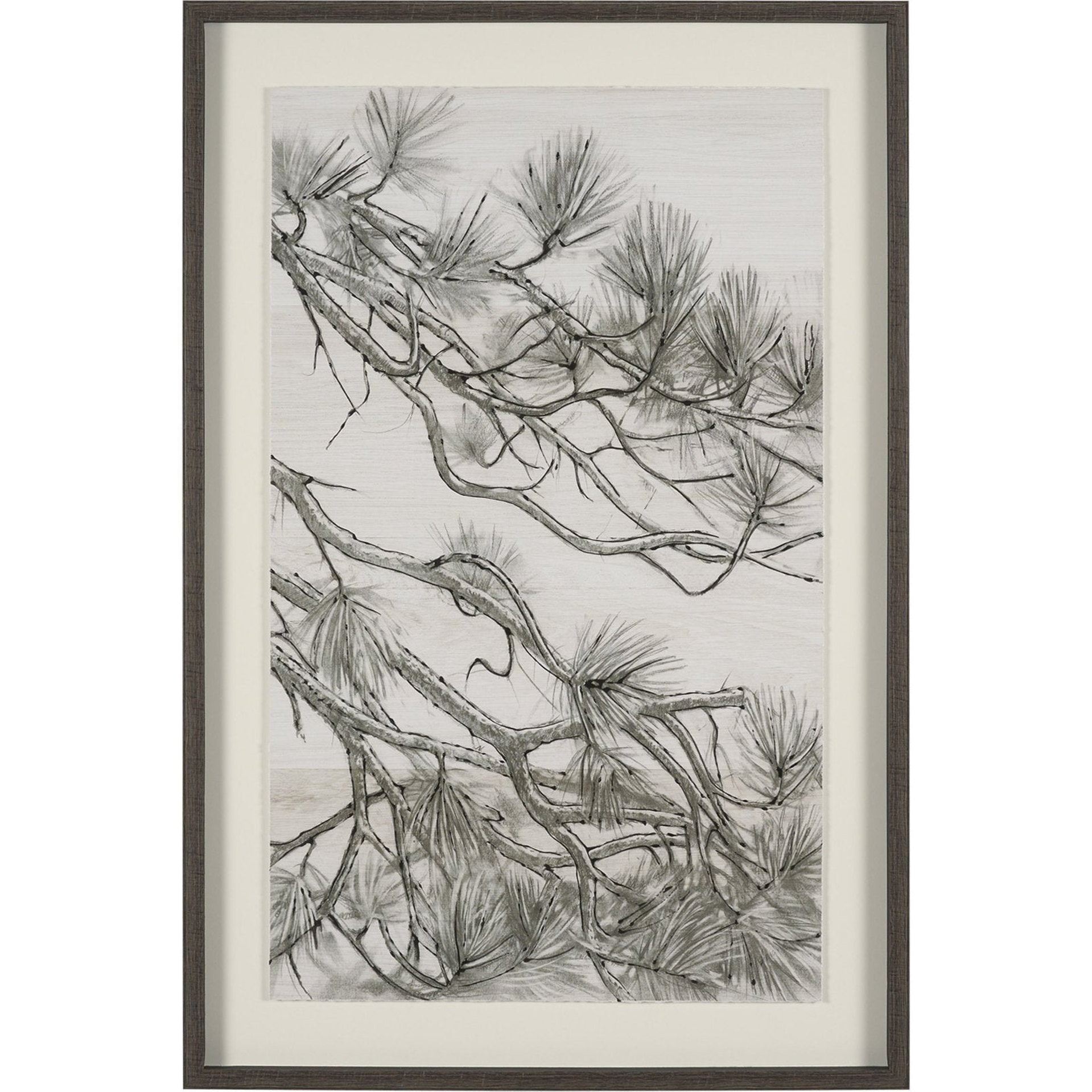 Ponderosa Whisper Hand Embelished Framed Artwork Matted under Glass
