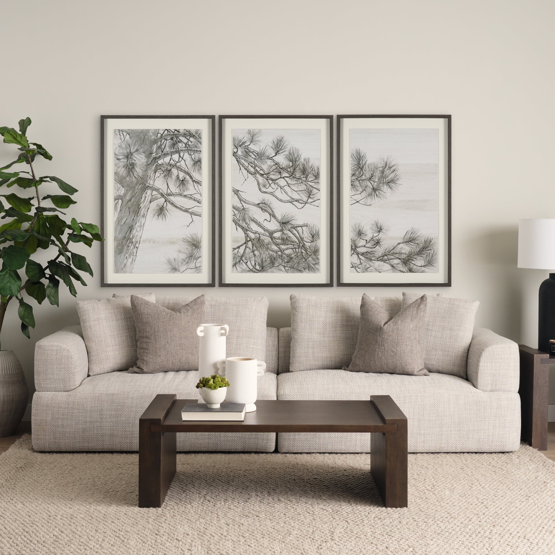 Ponderosa Whisper Hand Embelished Framed Artwork Matted under Glass