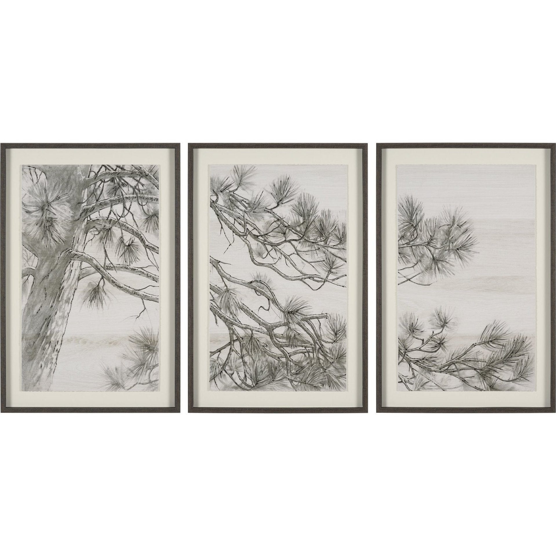 Ponderosa Whisper Hand Embelished Framed Artwork Matted under Glass