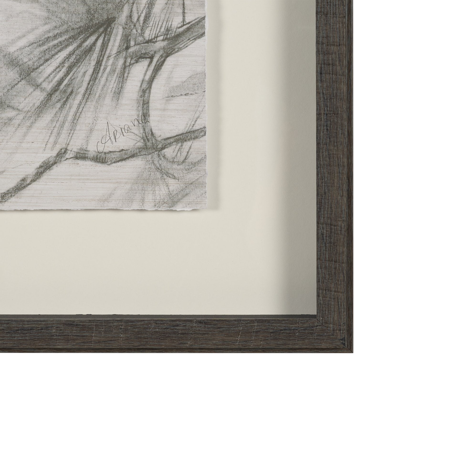 Ponderosa Whisper Hand Embelished Framed Artwork Matted under Glass