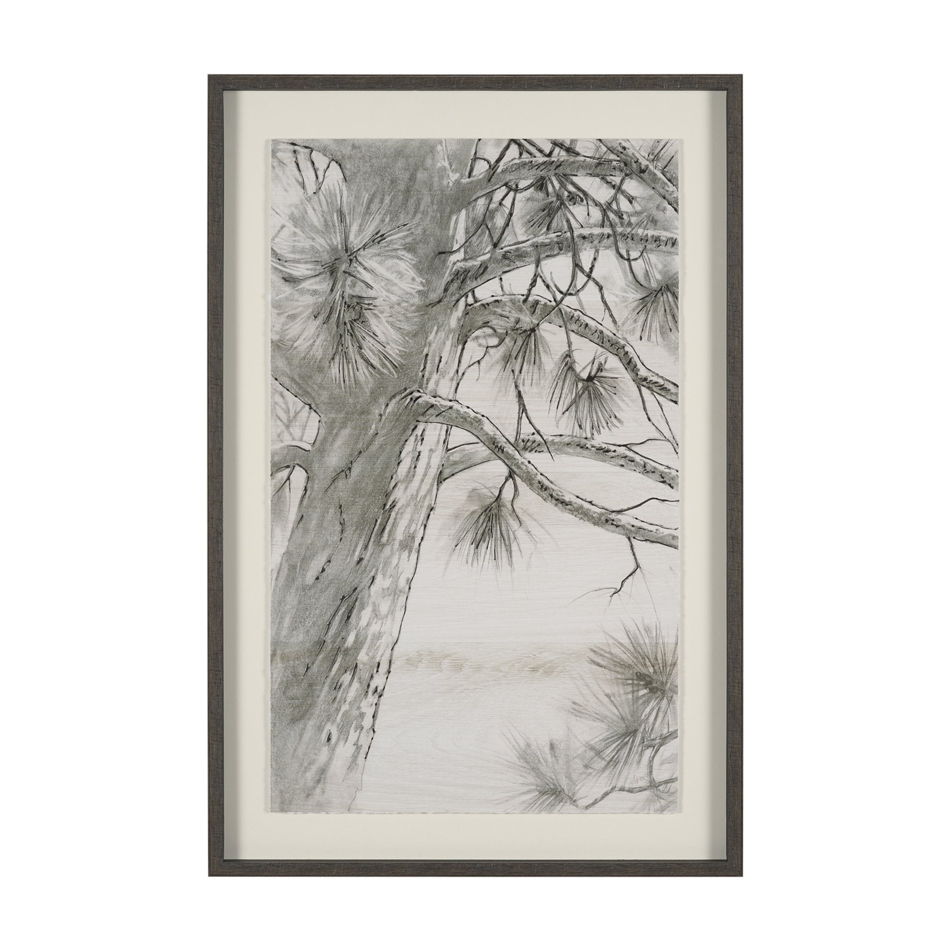 Ponderosa Whisper Hand Embelished Framed Artwork Matted under Glass