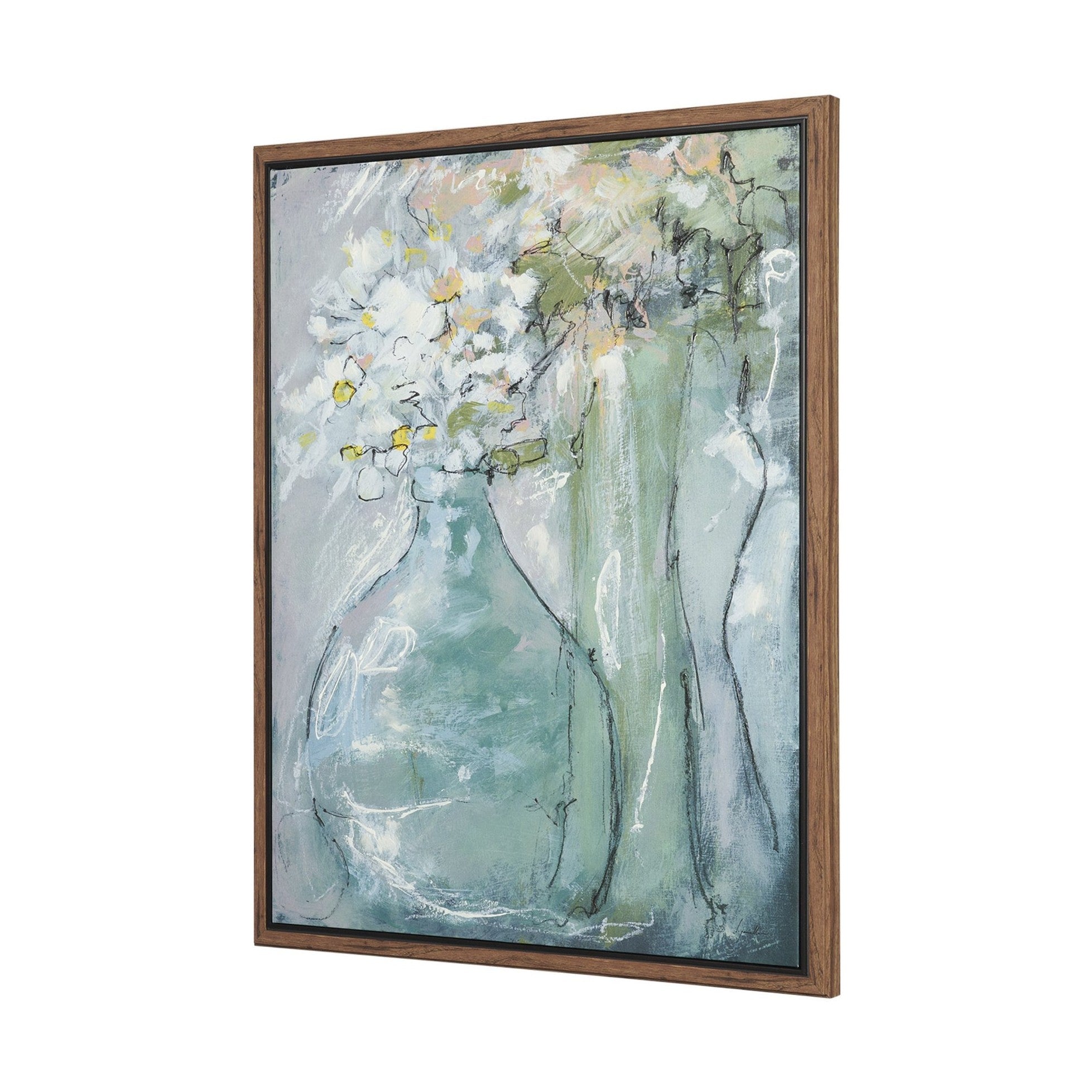 Posies Hand Embelished Textured Framed Canvas Artwork