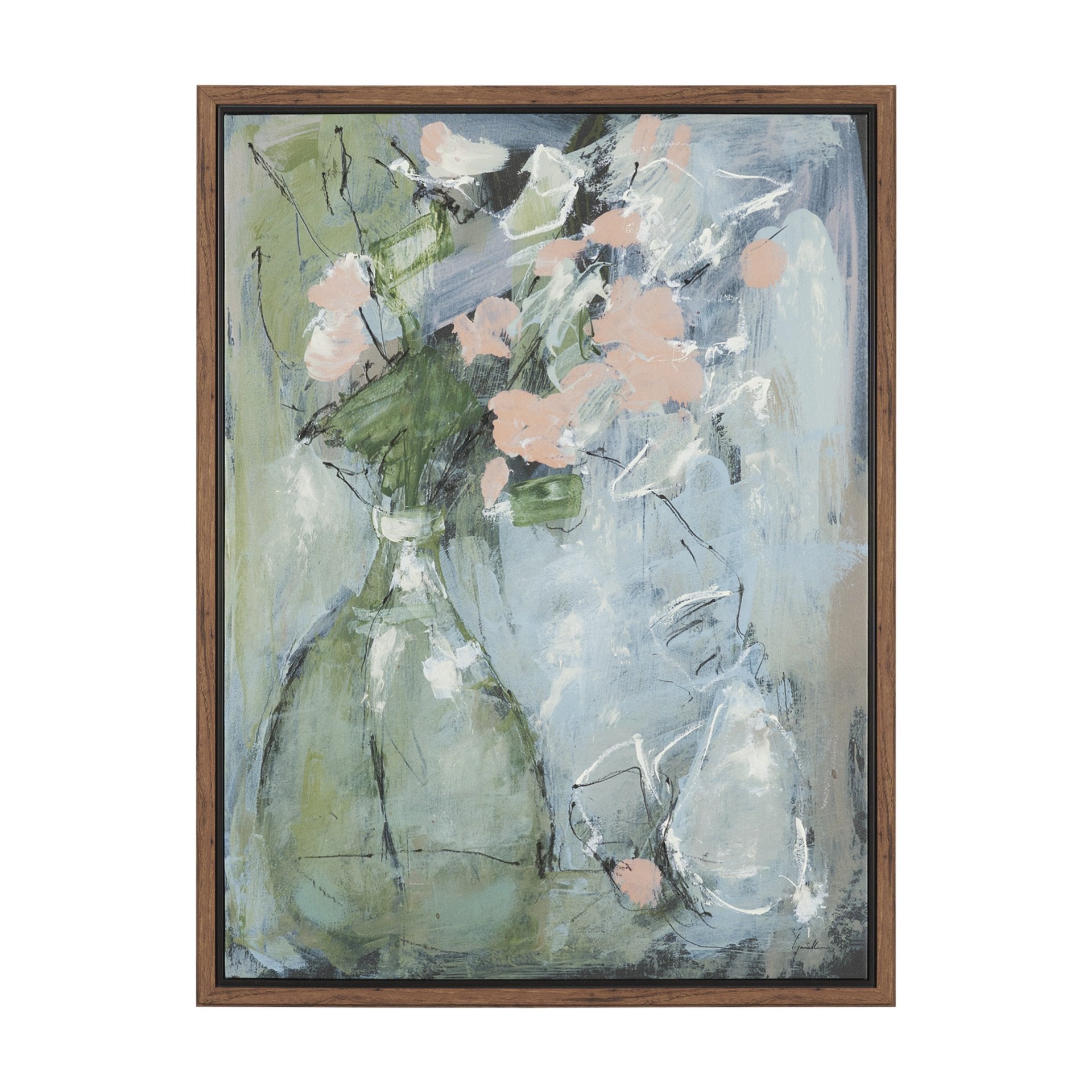 Posies Hand Embelished Textured Framed Canvas Artwork