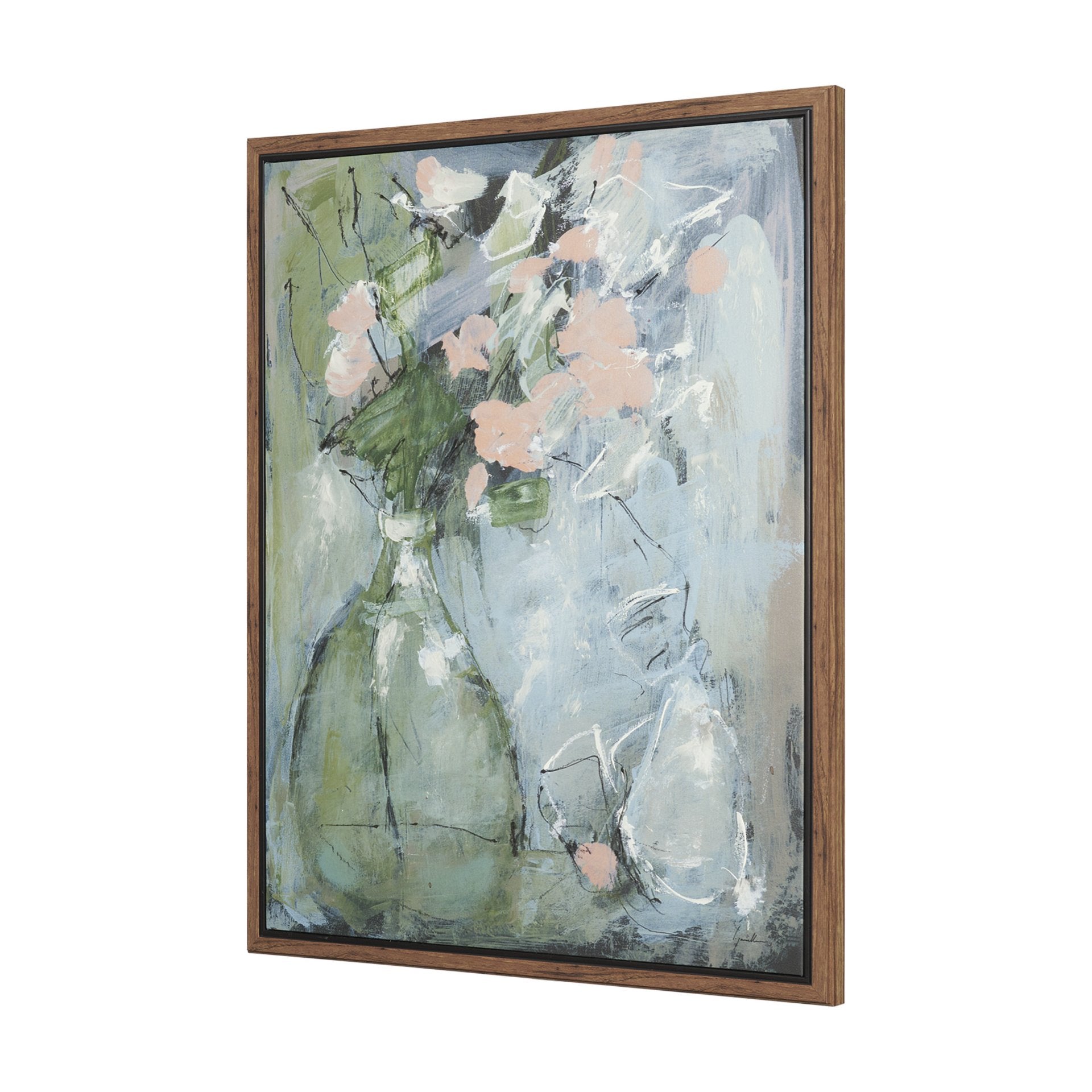Posies Hand Embelished Textured Framed Canvas Artwork