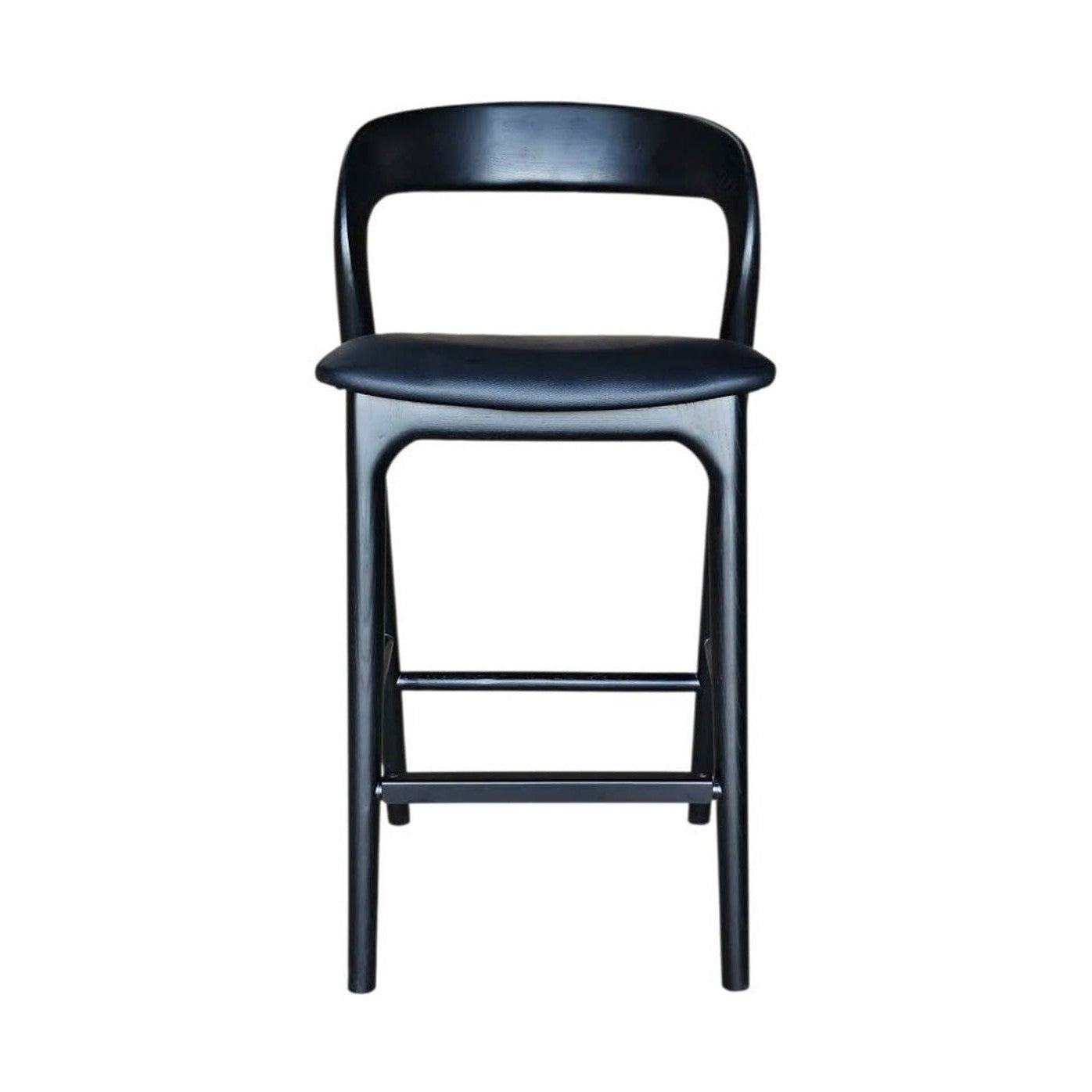 Faylen Counter Stool - Black w/ PU Seat