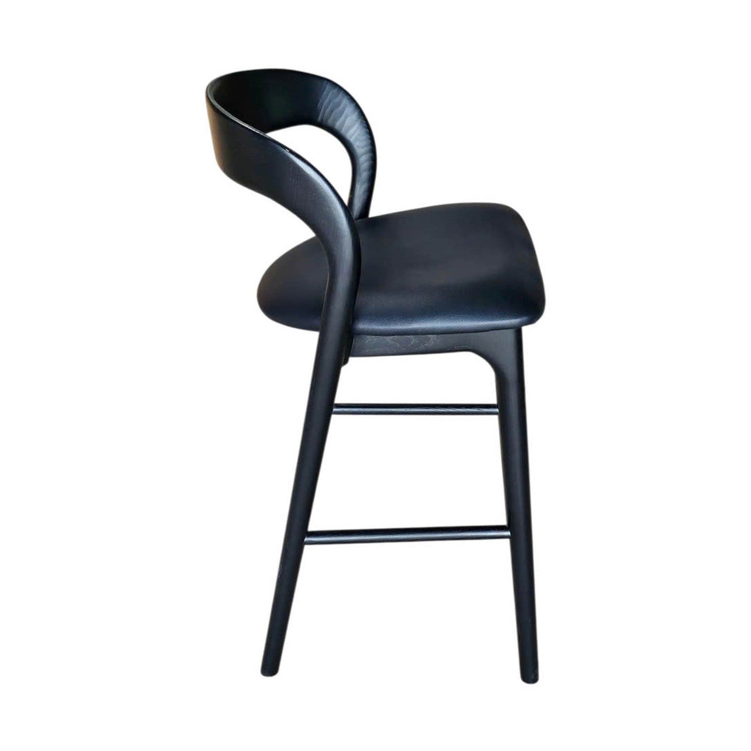 Faylen Counter Stool - Black w/ PU Seat