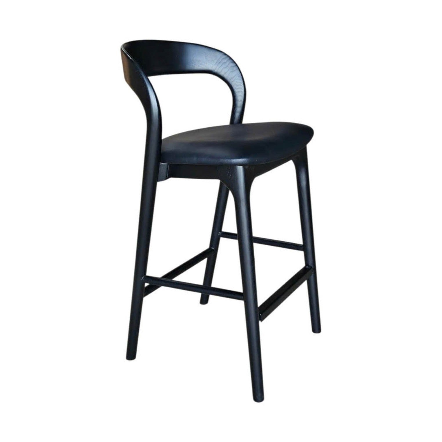 Faylen Counter Stool - Black w/ PU Seat
