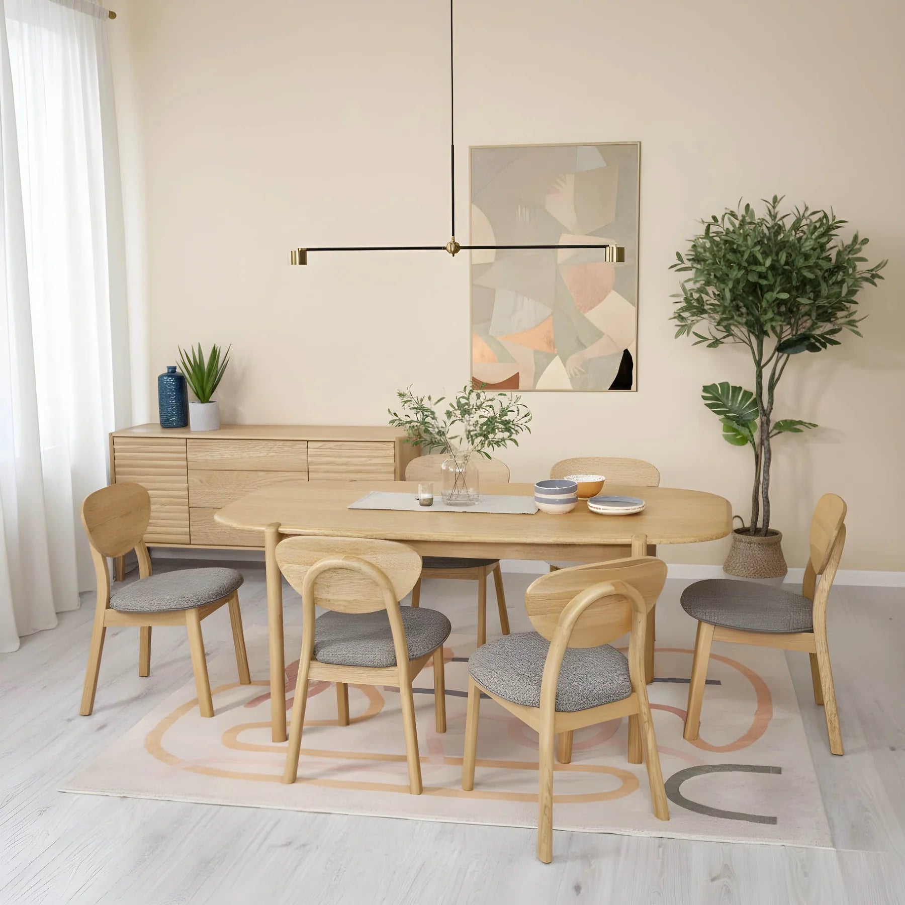Kevara Dining Table - Light Oak