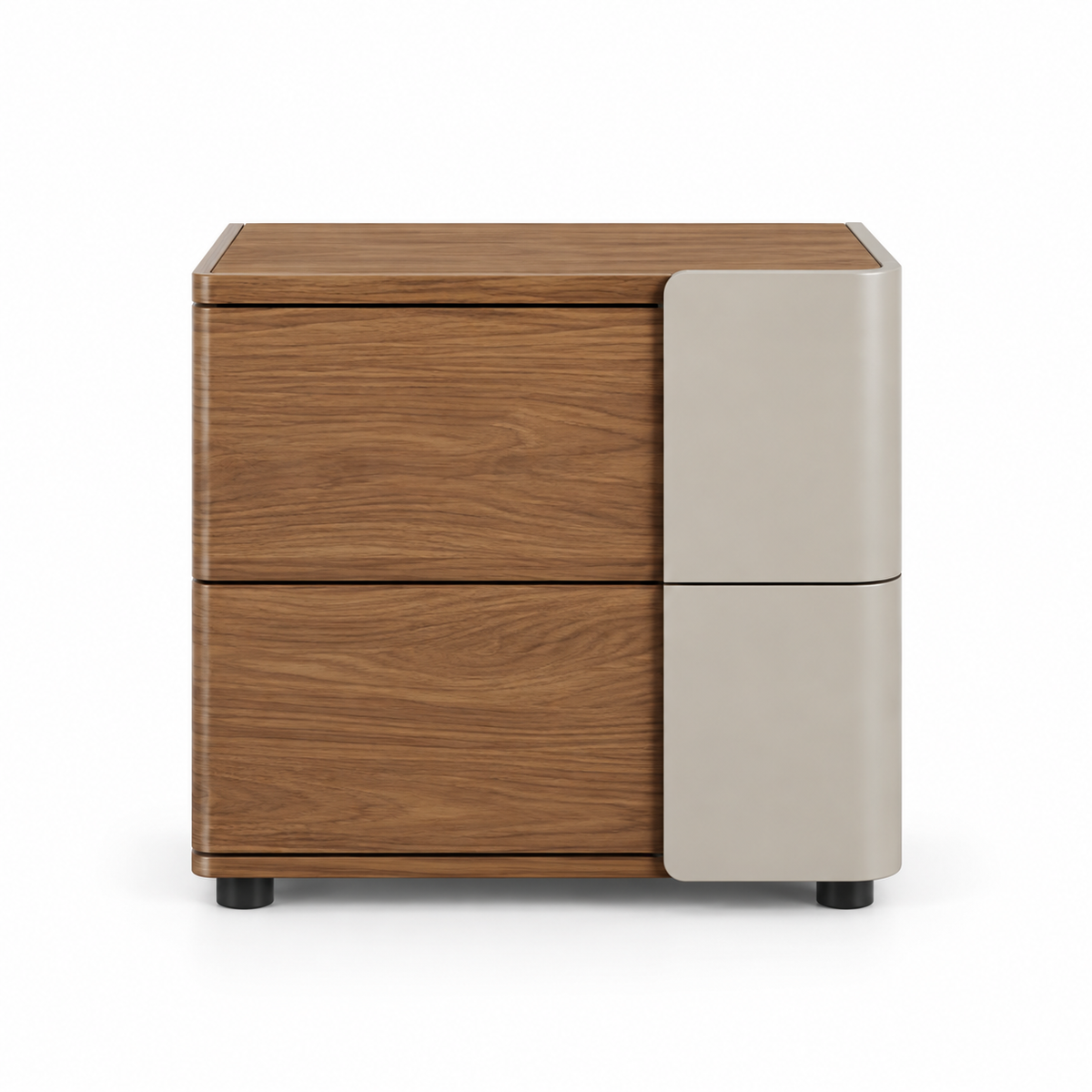 Ravello Nightstand – Greige & Walnut