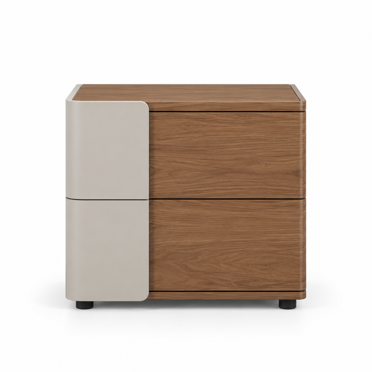 Ravello Nightstand – Greige & Walnut