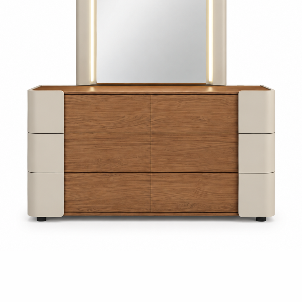 Ravello Dresser – Greige & Walnut