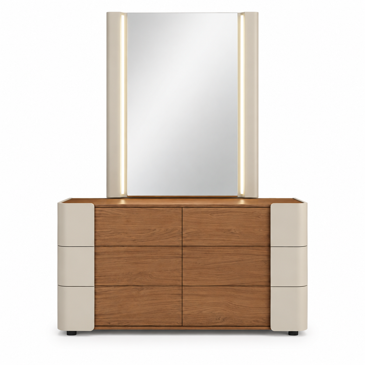Ravello Dresser – Greige & Walnut