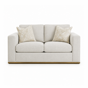 Ravelo Upholstered Loveseat with Gold Metal Base – Champagne