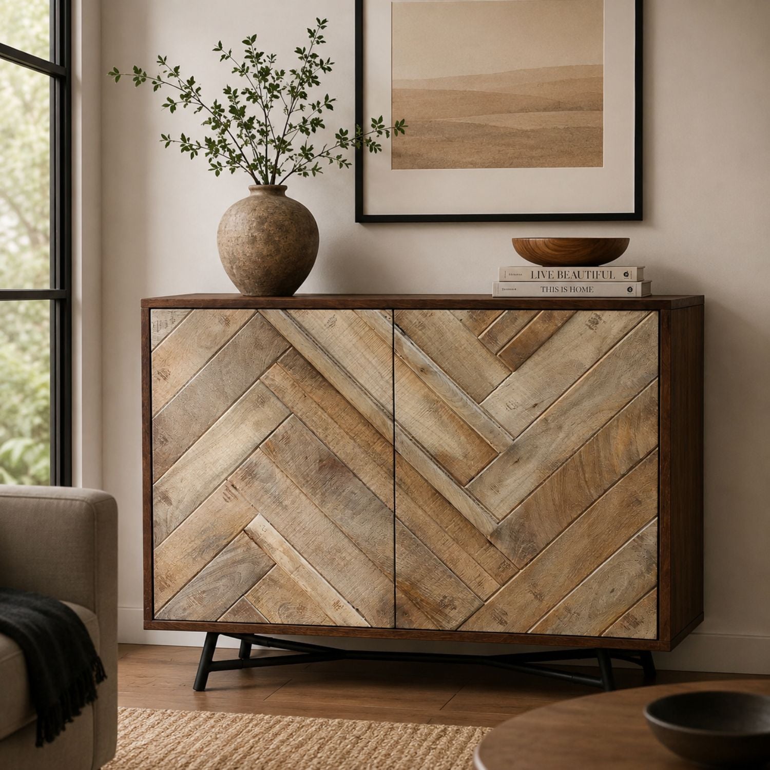 Rennes Solid Wood 2 Door Sideboard