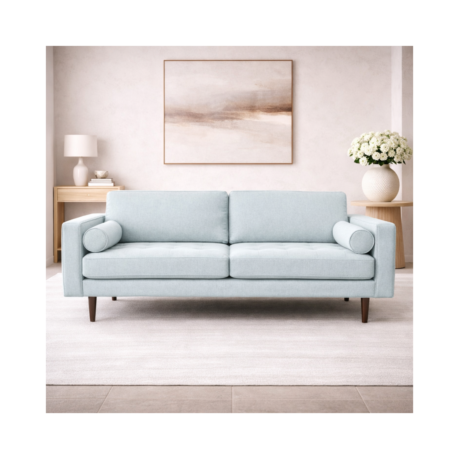 Robbie Fabric Sofa - Light Sage