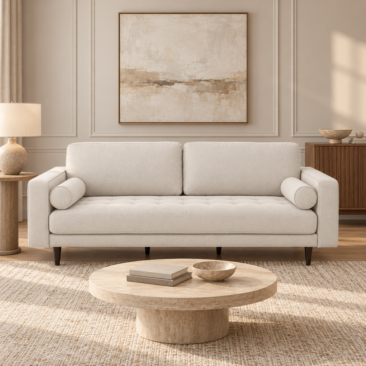 Robbie Fabric Sofa - Stone
