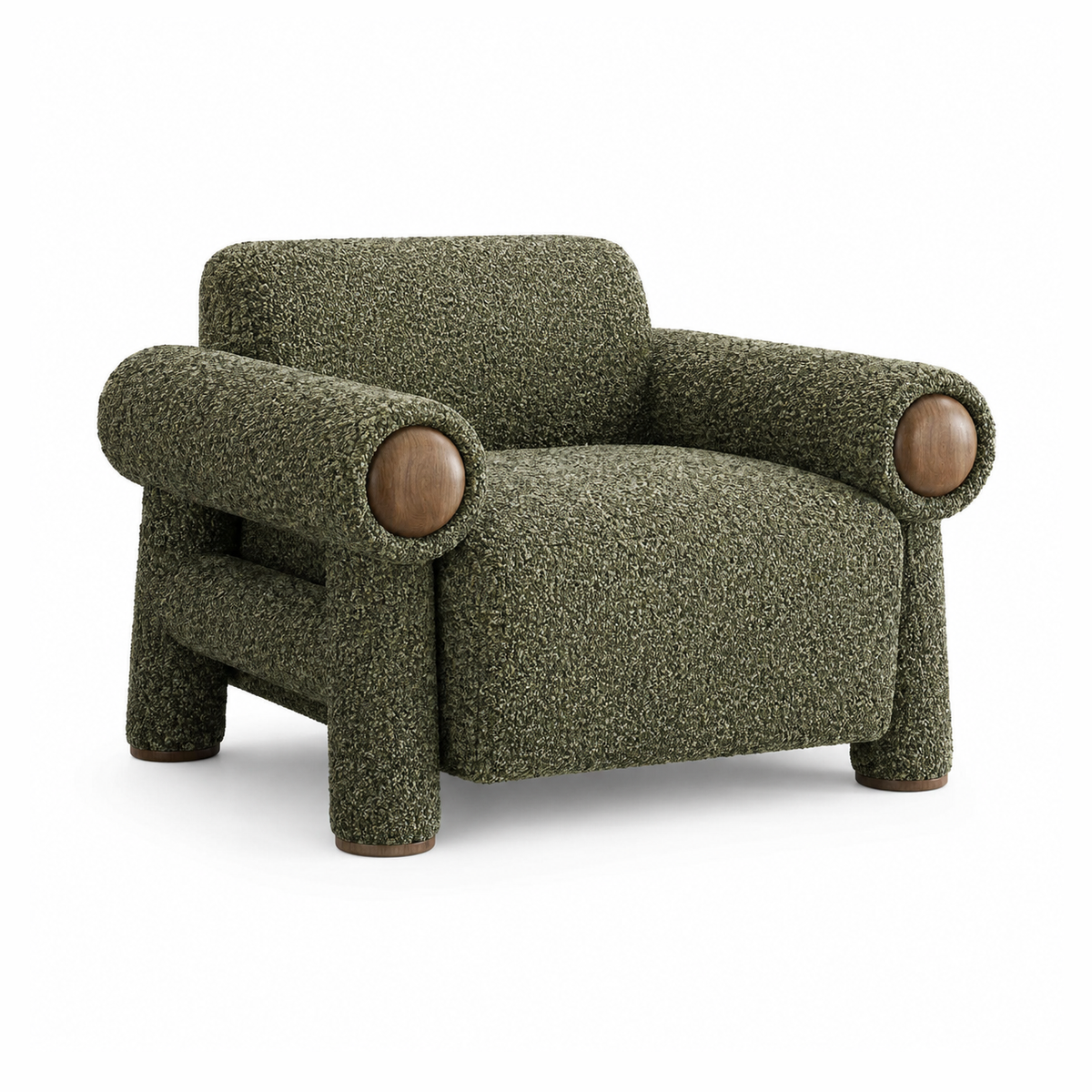 Ronan Upholstered Accent Chair – Deep Olive Green