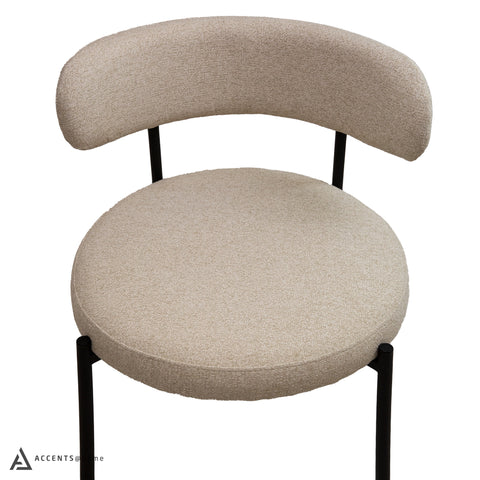Ronda Flax Fabric Dining Chair - Beige
