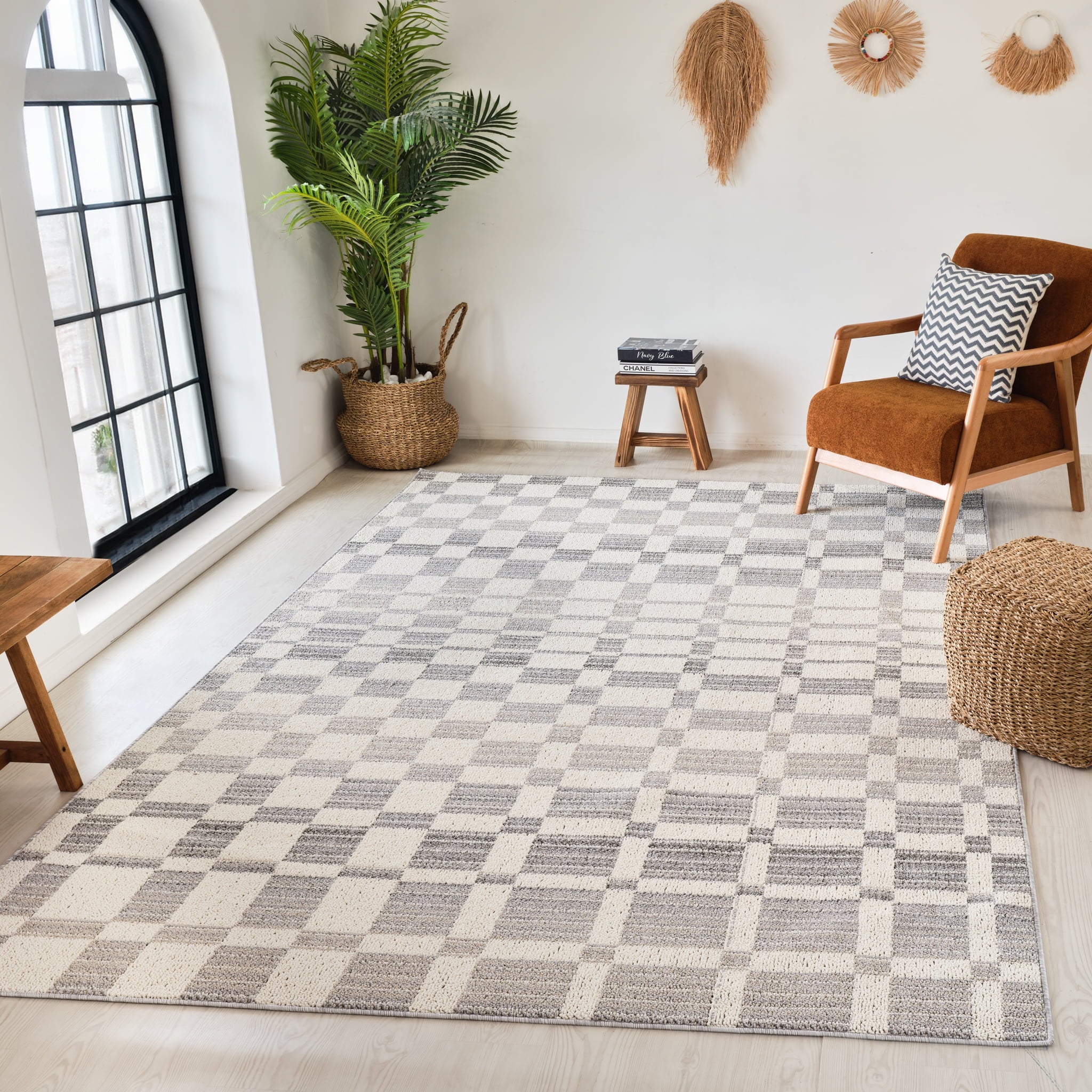 Bali Cream Modern Abstract Indoor Area Rug