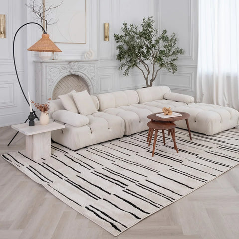 Terra Cream Linear Stripe Rug – 5x8
