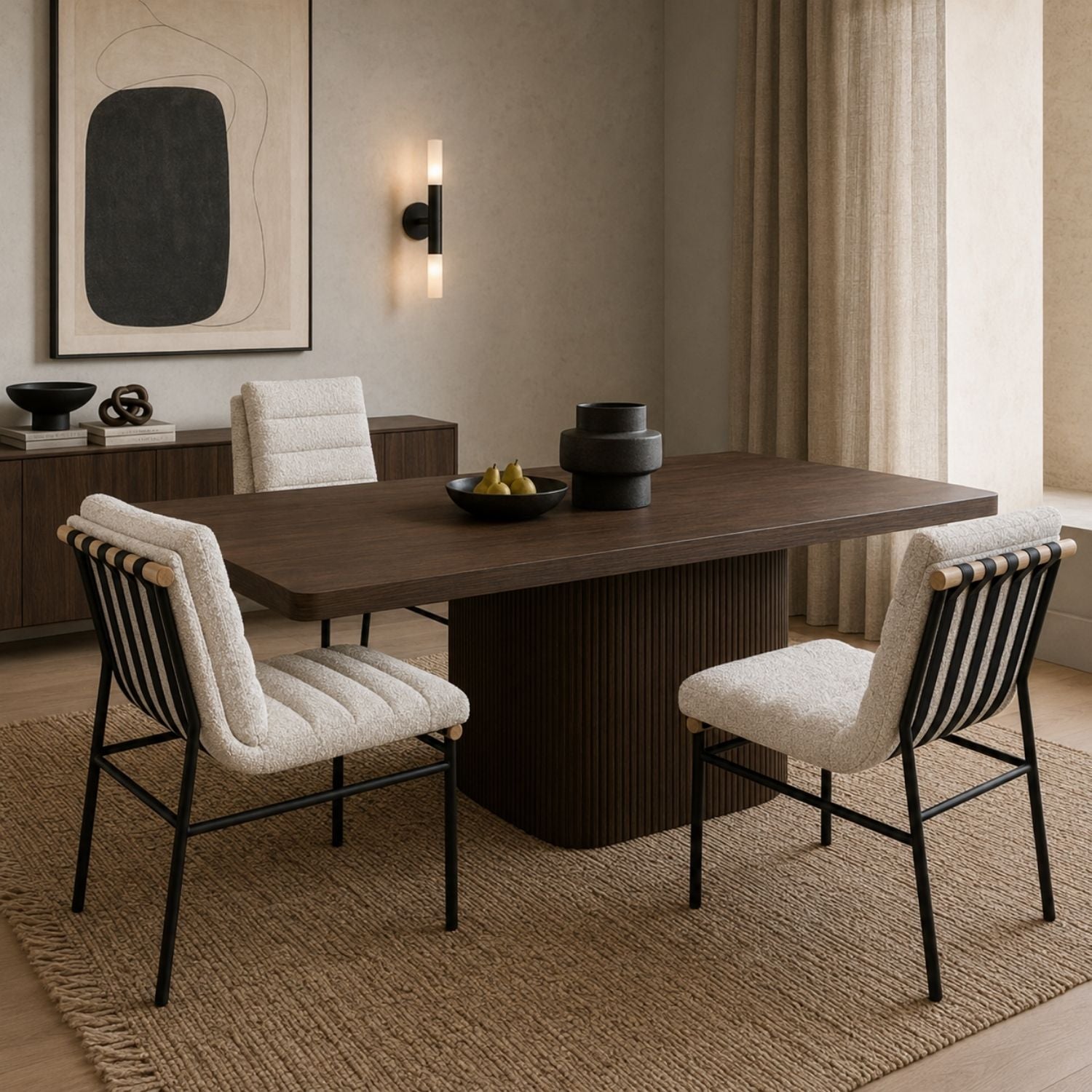 Ryna Vista Fabric Dining Chair - Linen