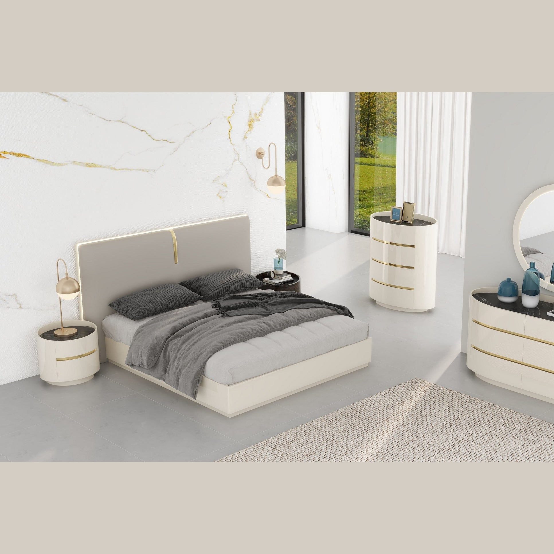 Zelie Glossy 4 Drawer Chest