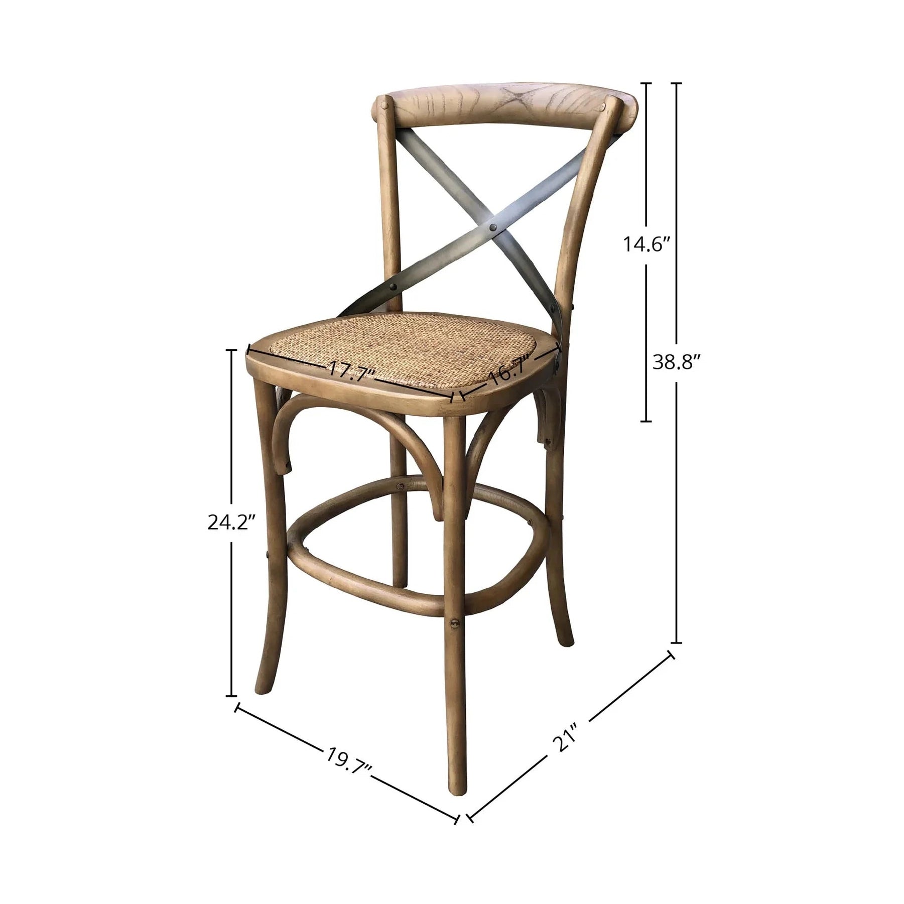 Wynric Back Fixed Counter Stool - Sundried