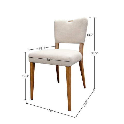 Luella Dining Chair - Sandy Beige/Cool Brown Legs