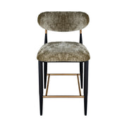 Vera Upholstered Counter Stool in Green with Matte Black & Gold Legs