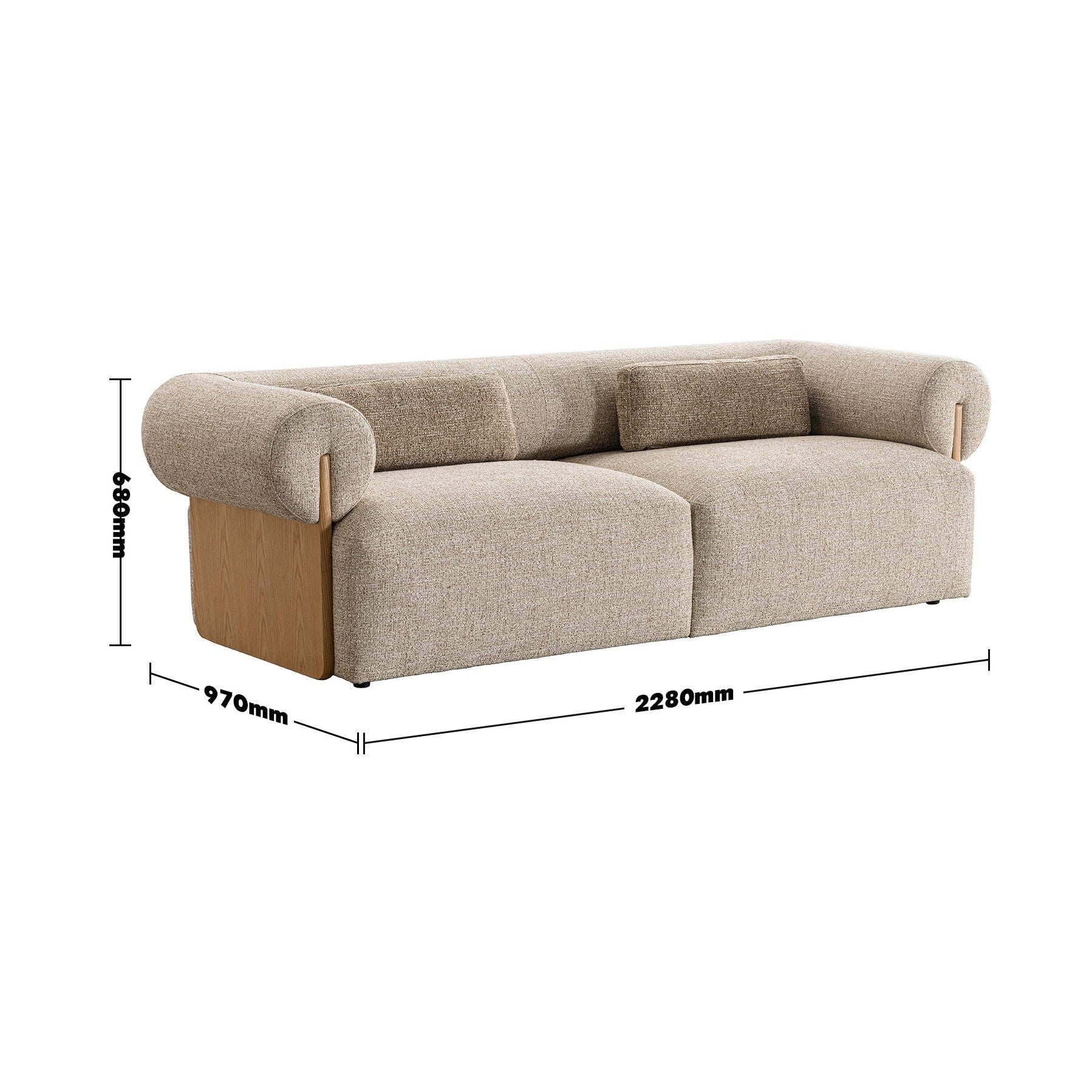 Cillian 3 Seater Fabric Sofa