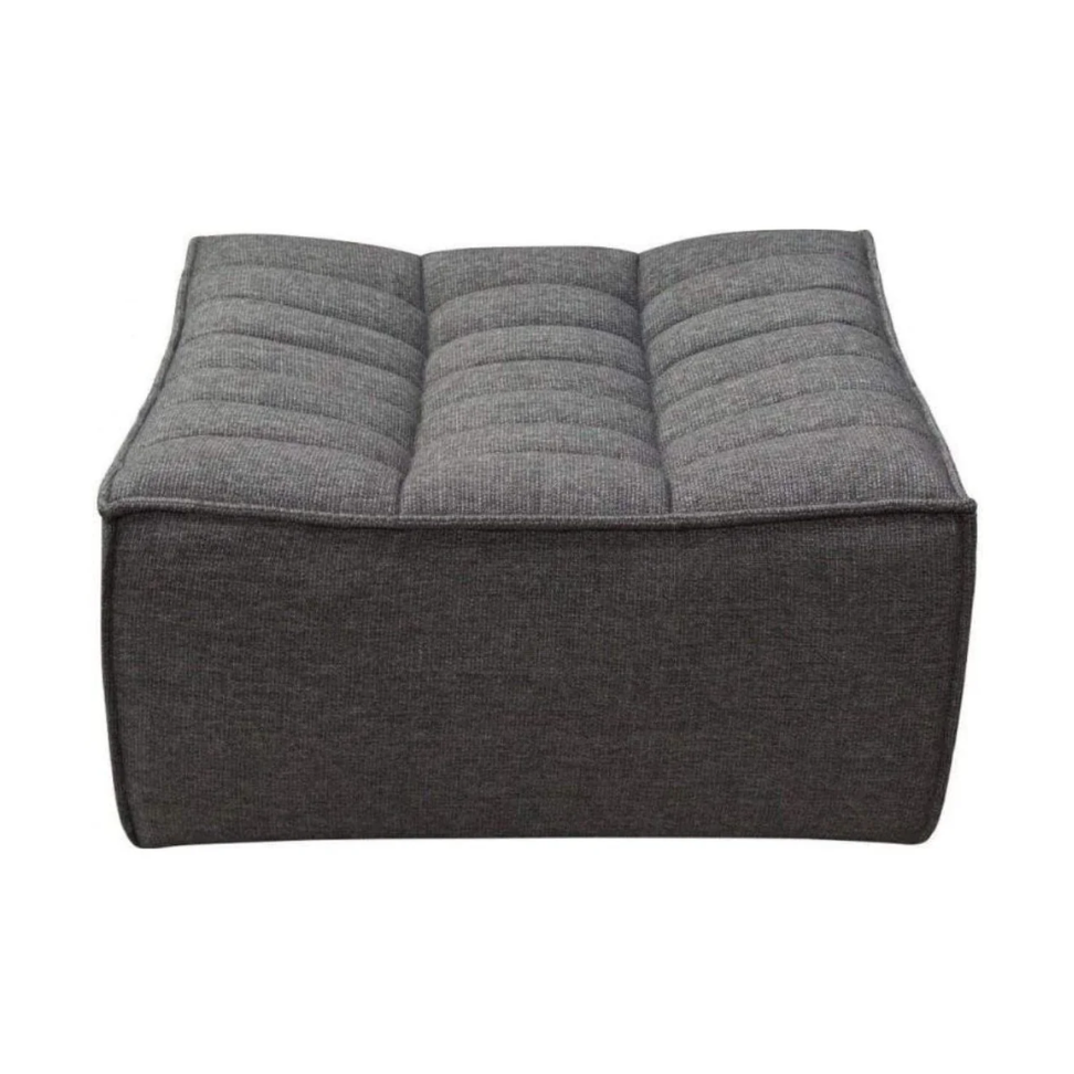Scoop Square Ottoman - Grey/Blue