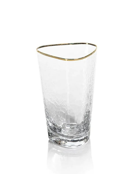 Aperitivo Triangular Glass Clear w/ Gold Rim