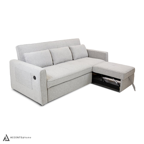 Skylar Sofa Sectional Sleeper - Abby Grey