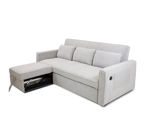 Skylar Sofa Sectional Sleeper - Abby Grey