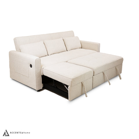 Skylar Sofa Sectional Sleeper - Abby Flax