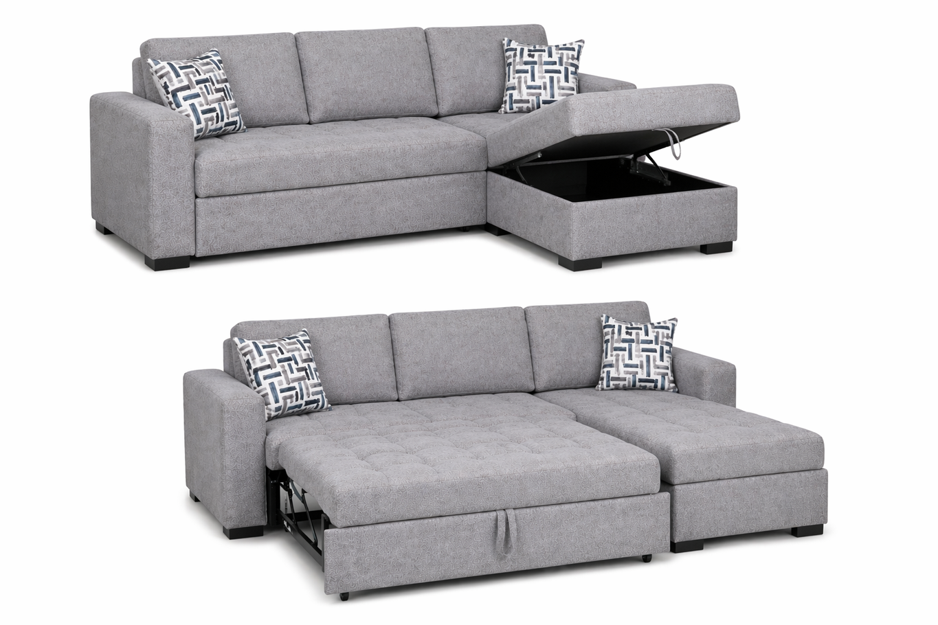 Sloane 2-Piece Pull Out Sleeper Sectional - Right Chaise