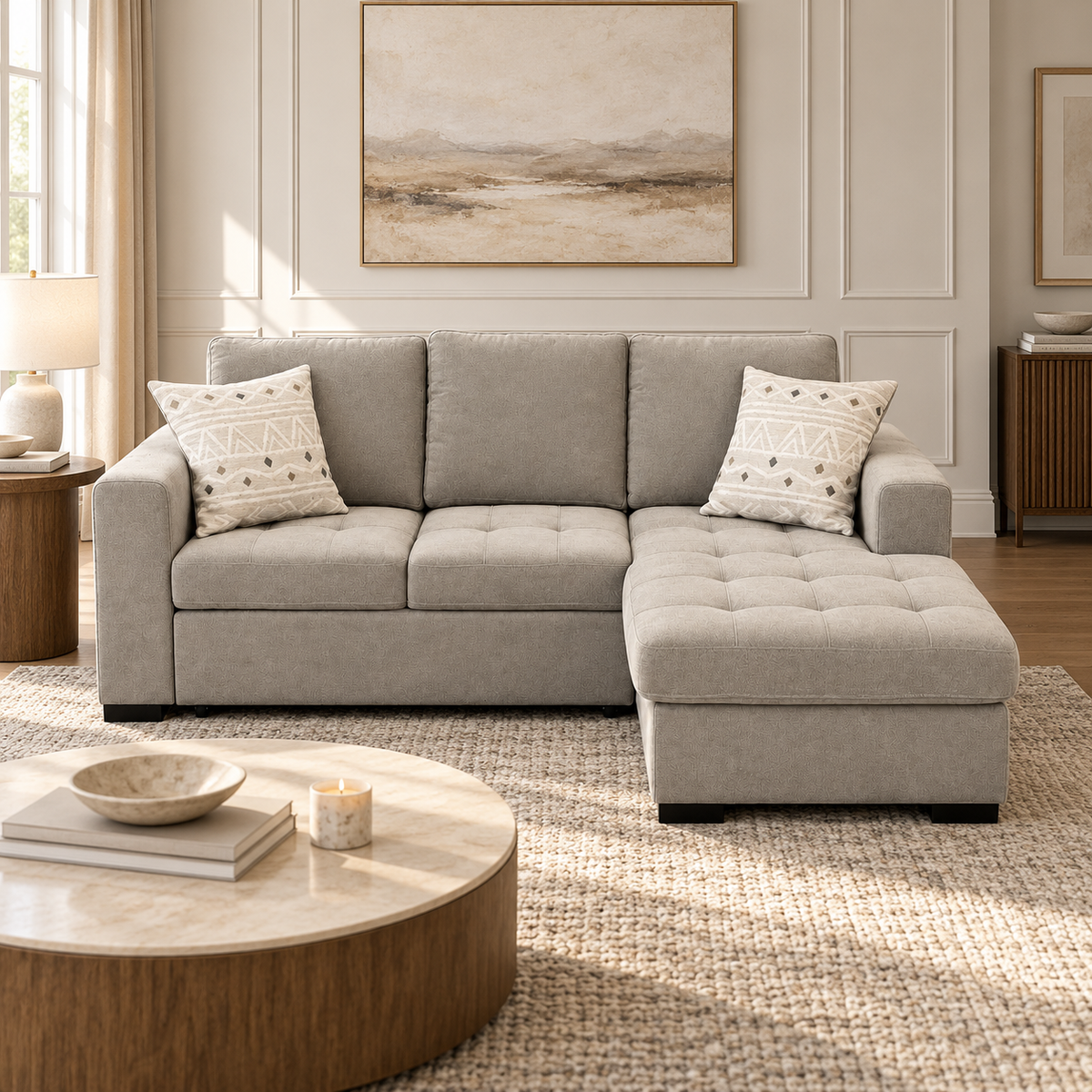 Sloane 2-Piece Pull Out Sleeper Sectional - Right Chaise