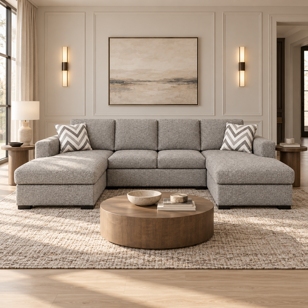 Sloane 3-Piece U-Shape Sectional Sofa with Pull-Out Bed & Storage Chaise