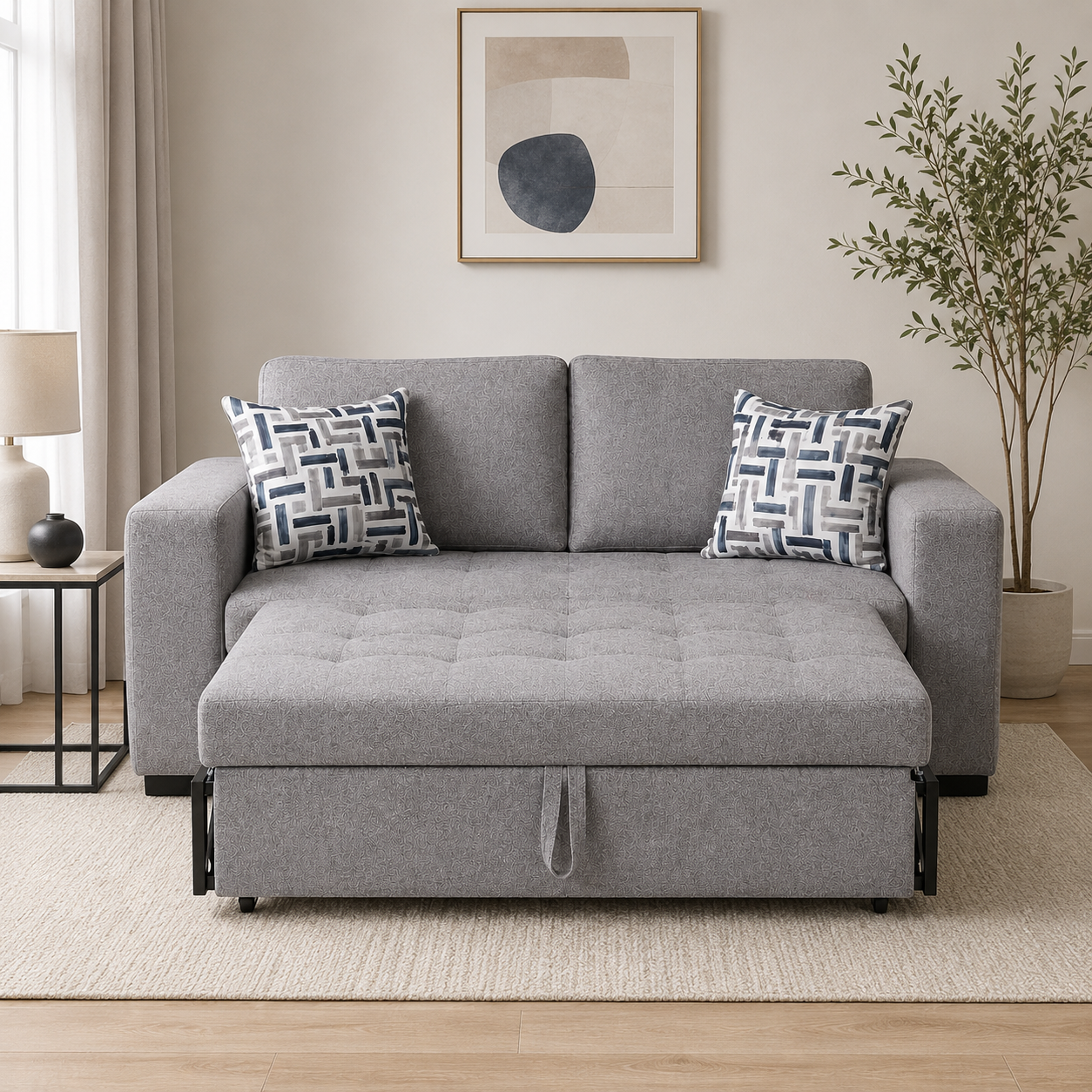 Sloane Pull-Out Sleeper Loveseat with 2 Toss Pillows