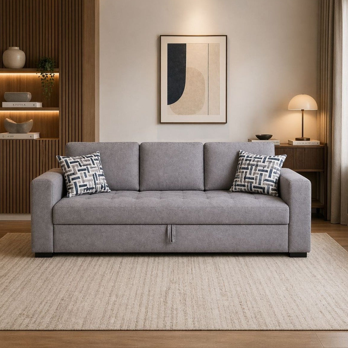Sloane Pull-Out Sleeper Sofa with 2 Toss Pillows