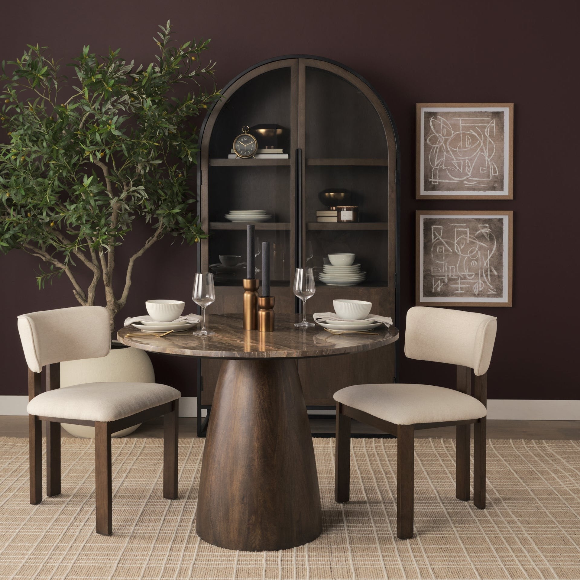Soho Curved Tripod Frame Dining Chair
