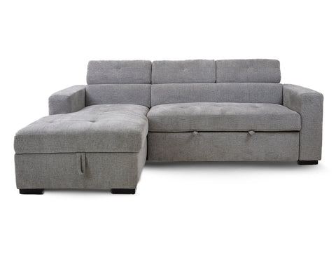 Soho Storage Sleeper Sectional - Stone