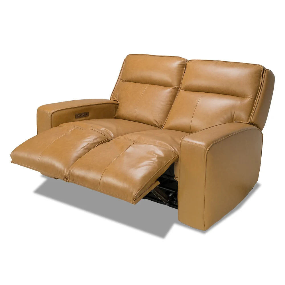 Sora Zero Gravity Power Reclining Leather Loveseat with Power Headrests