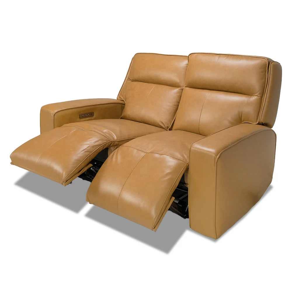 Sora Zero Gravity Power Reclining Leather Loveseat with Power Headrests