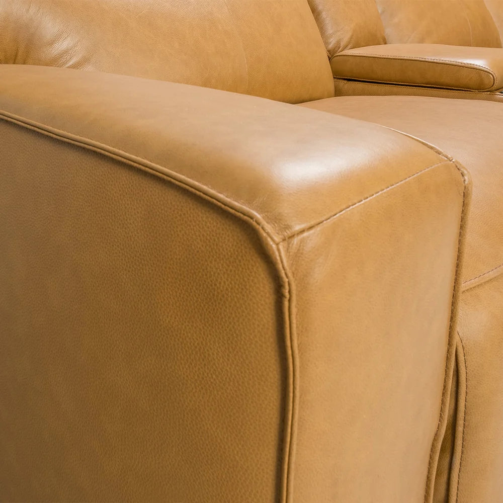 Sora Zero Gravity Power Reclining Leather Loveseat with Power Headrests
