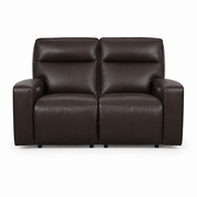 Sora Zero Gravity Power Reclining Leather Console Loveseat with Power Headrests & Soundbar
